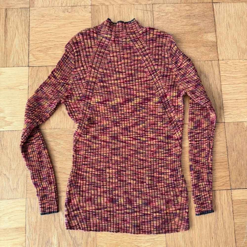Sundance Amanda Jane Mock Neck Sweater Henna Multi XXL Knit Ribbed - Picture 3 of 7
